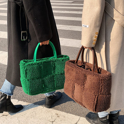 Plush Checkered Bag