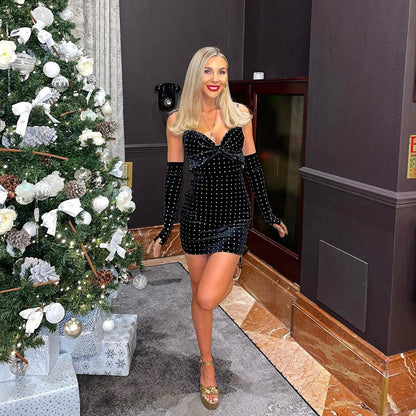 Shiny Velvet Sheath Dress