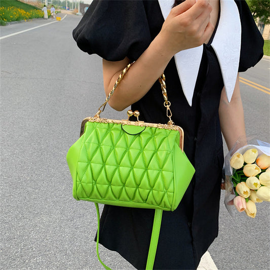 Textured Pleated Floral Detail Bag