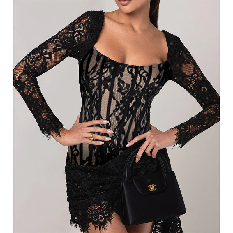 Lace Waist-tight Dress