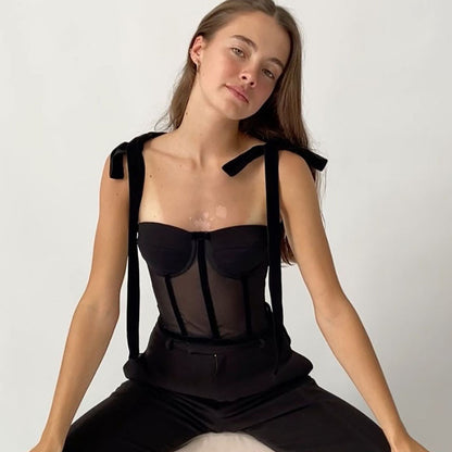 See-through Fitted Waist Top