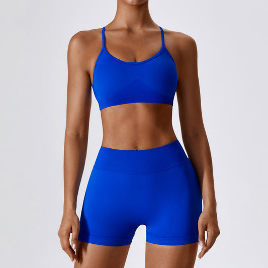 Seamless Strap Back Shorts Set