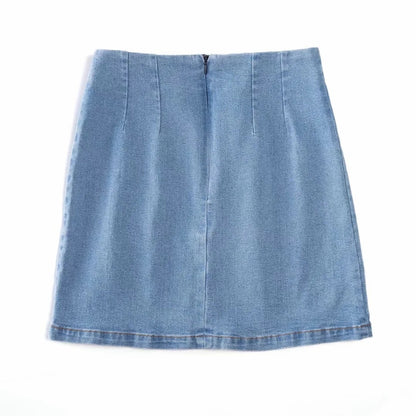 Slit Denim Skirt