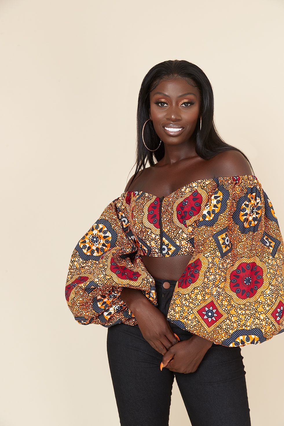 Off-neck Tube Top Long Sleeve
