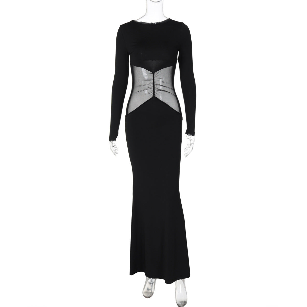 Mesh Patchwork Sheath Dress