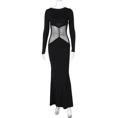 Mesh Patchwork Sheath Dress