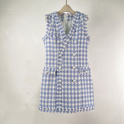 V-neck French Vest Dress