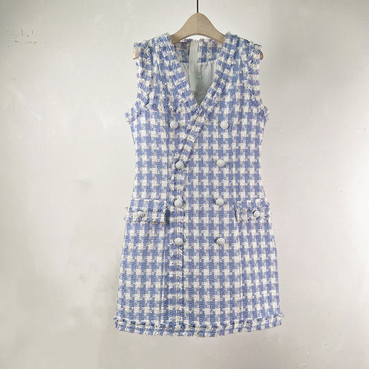 V-neck French Vest Dress