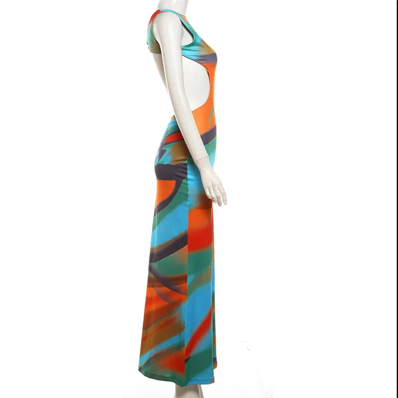 Sleeveless Backless Sheath Dress