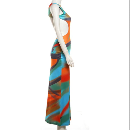 Sleeveless Backless Sheath Dress