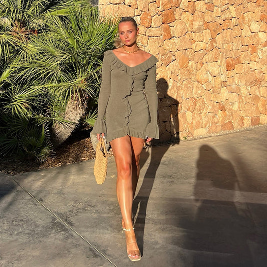 Ruffled Knit  Dress