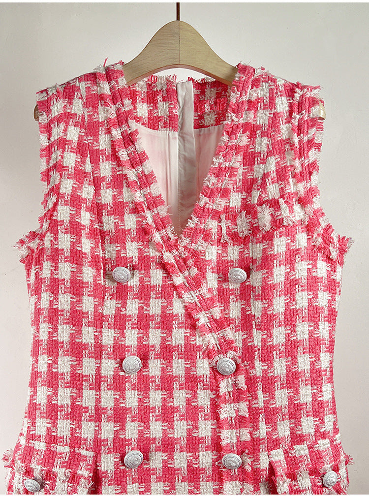 V-neck French Vest Dress