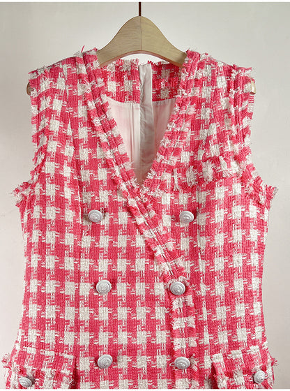 V-neck French Vest Dress