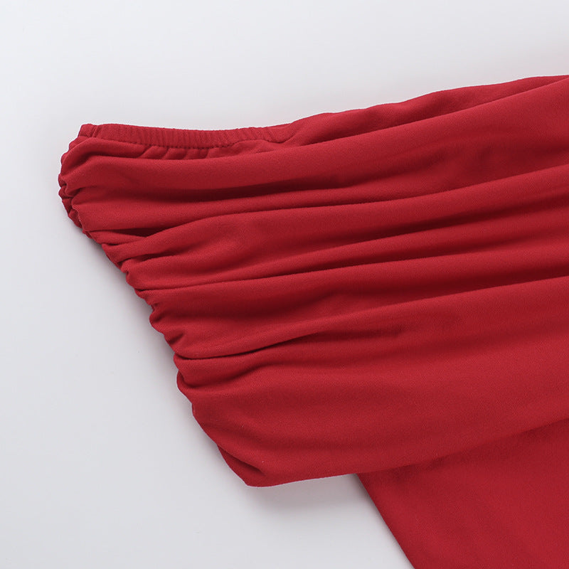 Cloud Oblique Shoulder Fitted Shirt