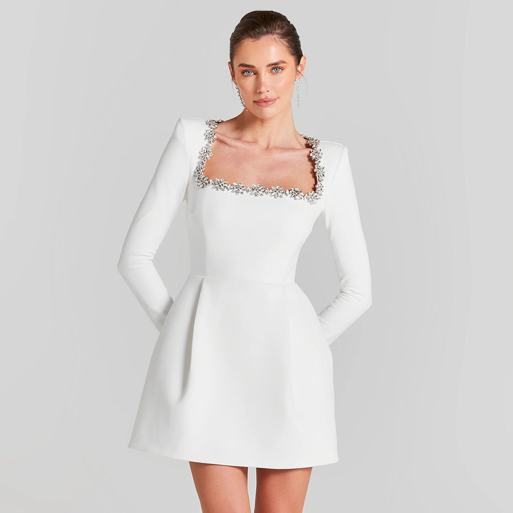 Bead Stretch A- Line Dress