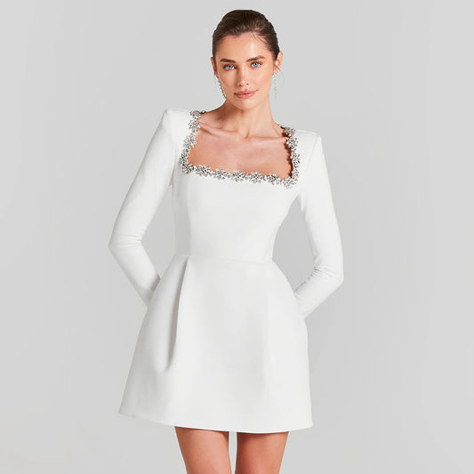 Bead Stretch A- Line Dress