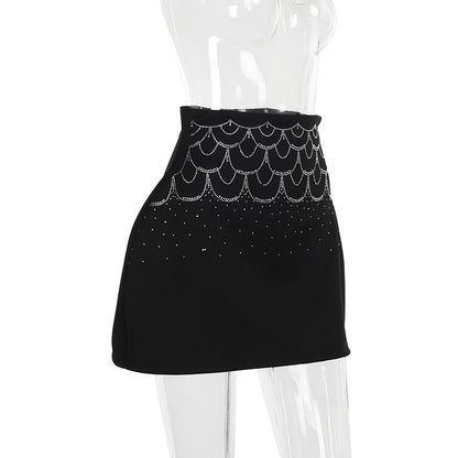Rhinestone Short Skirt