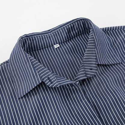Long Sleeve Cropped Striped Shirt