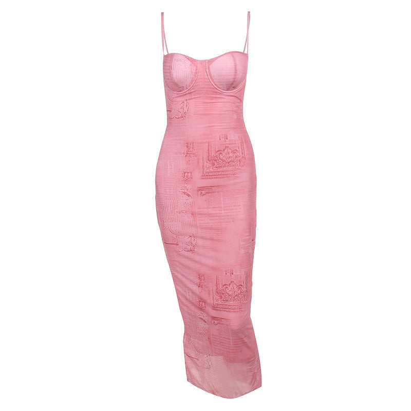 Printed Lace Up Dress