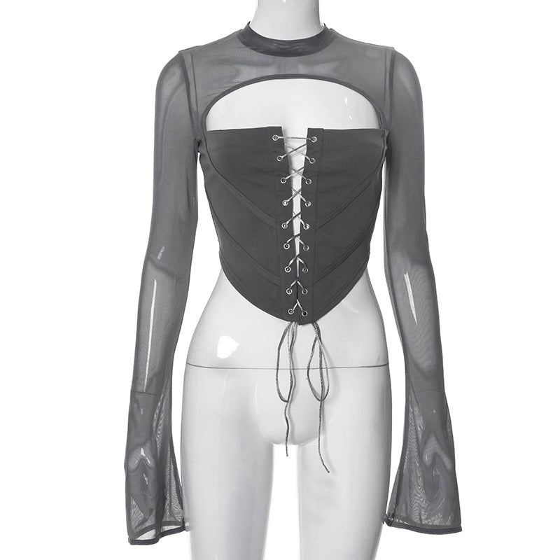Mesh Neck Lace Top