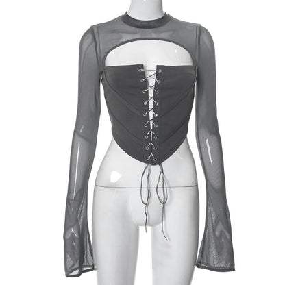 Mesh Neck Lace Top