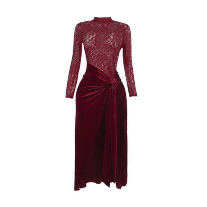 Lace Velvet Dress