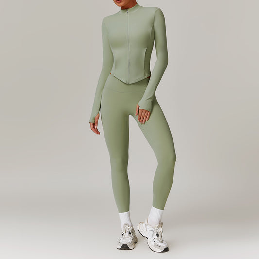 Slimming Long Sleeve Top Coat Active Set