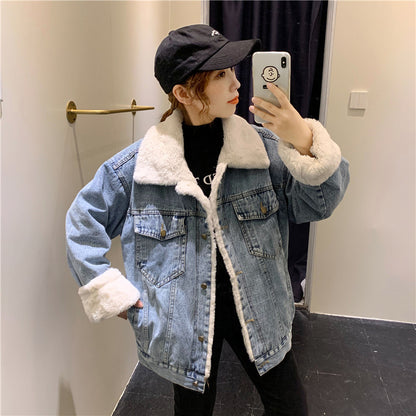 Fur Collar Loose Denim Jacket