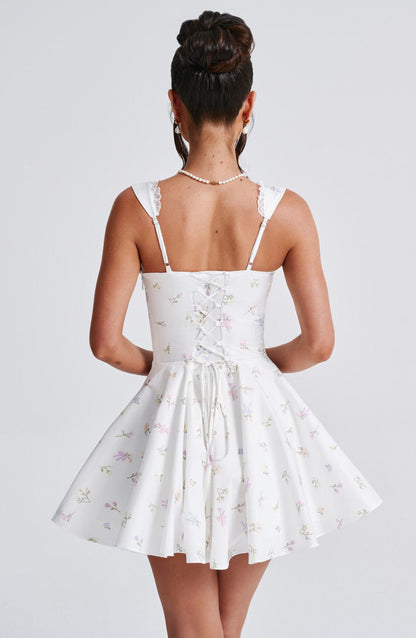 Tailored Tie Back Floral Dress