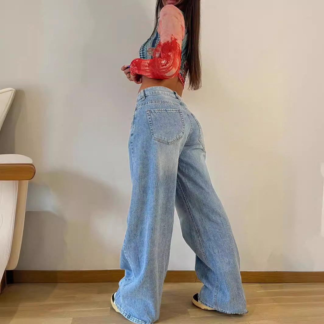 Long Wide-leg Loose Jeans