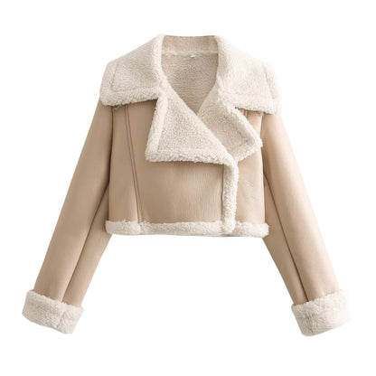 Short Faux Motorcycle  Coat