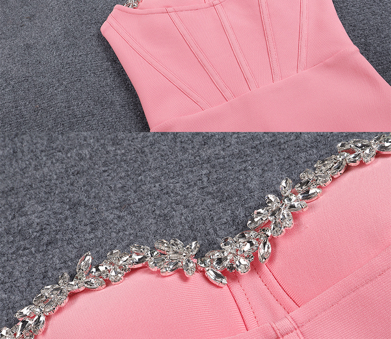 Strapless Studded Crystal Bandage Dress
