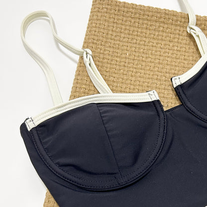 Black White Cupped One Piece