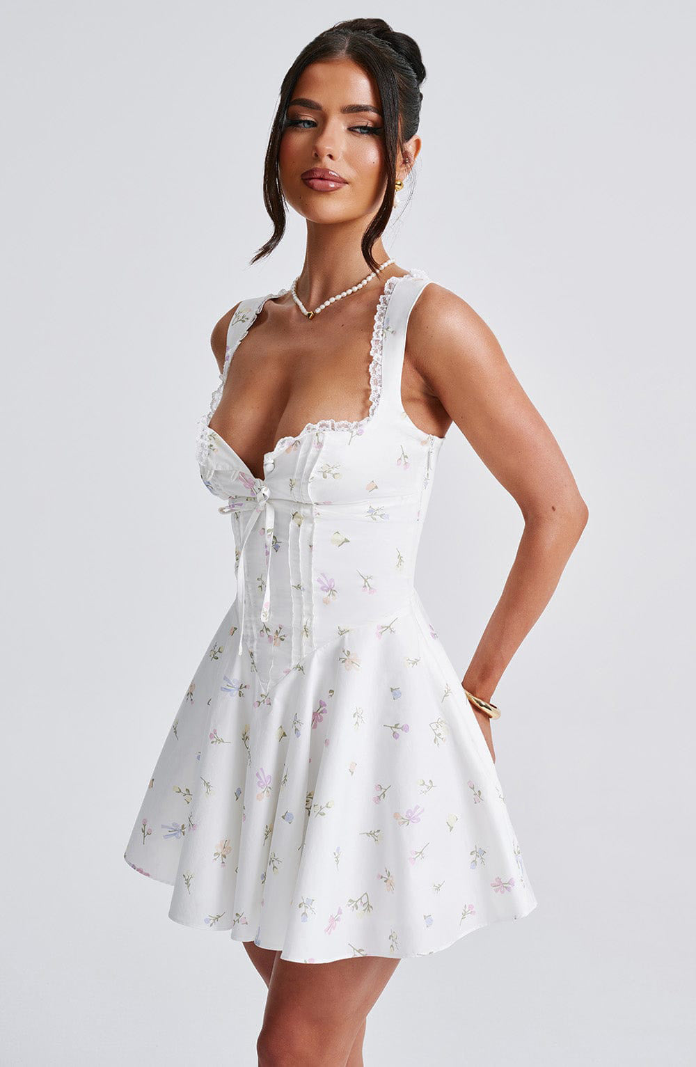 Tailored Tie Back Floral Dress
