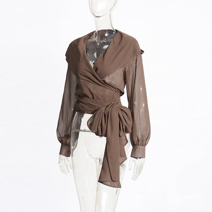 Mesh See-through Hooded Top