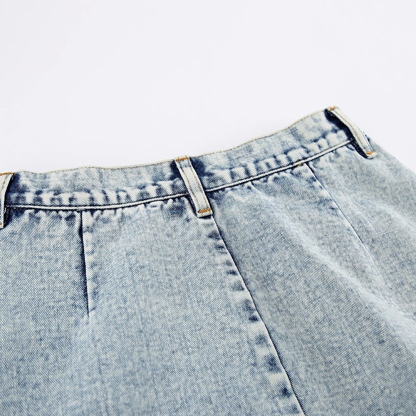 Retro Long Denim Skirt