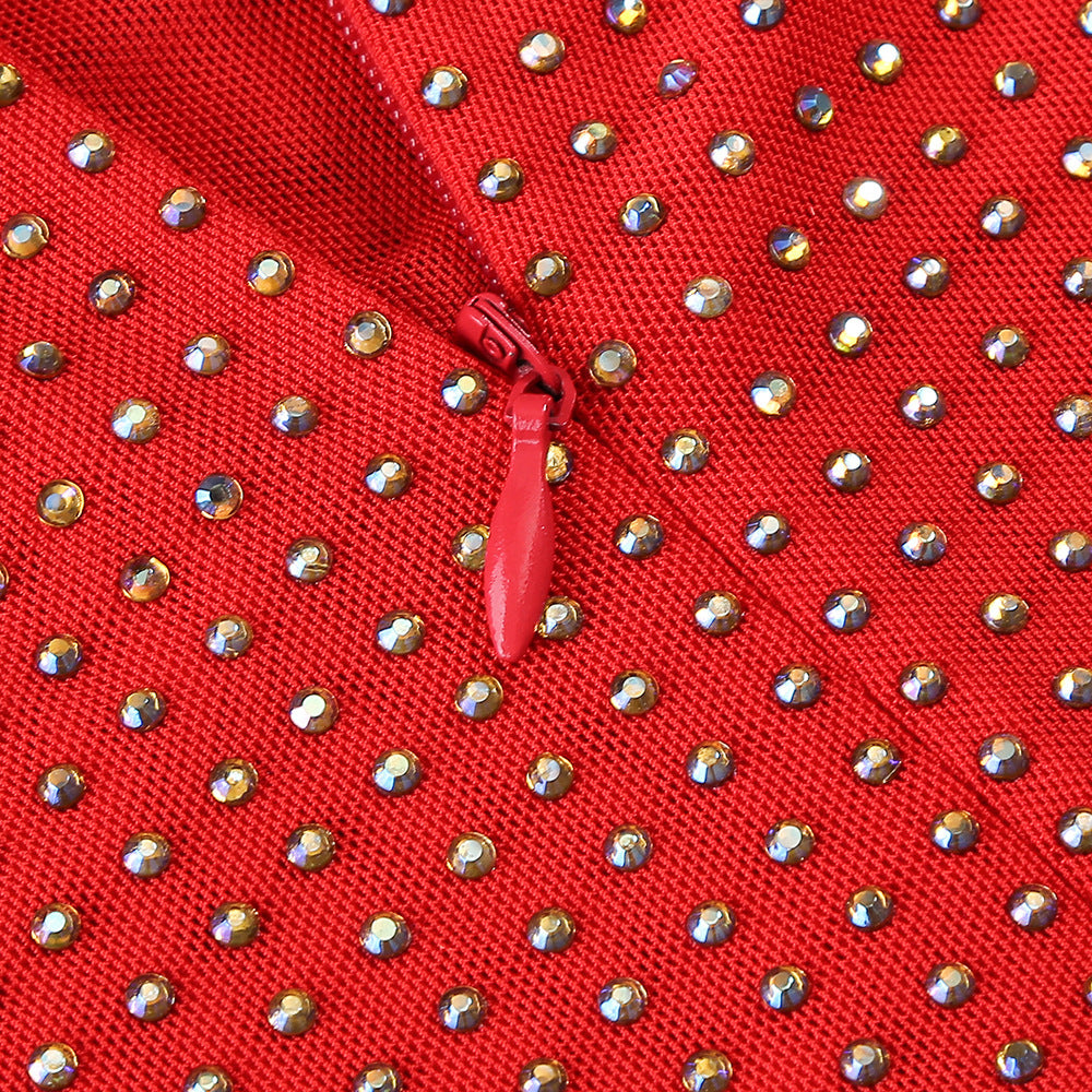 Rhinestone Slim Fit Tight Dress