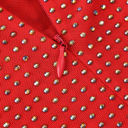 Rhinestone Slim Fit Tight Dress