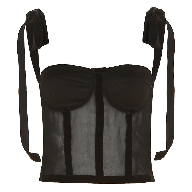See-through Fitted Waist Top