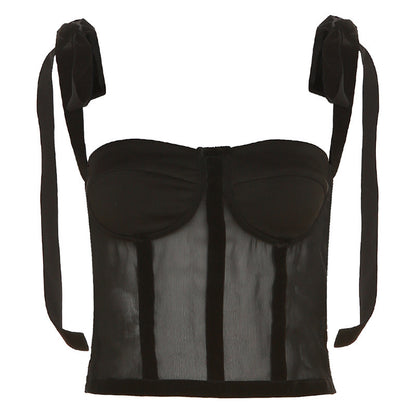 See-through Fitted Waist Top