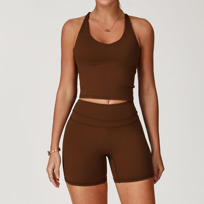 Brushed Tight Back High Waist Short Set