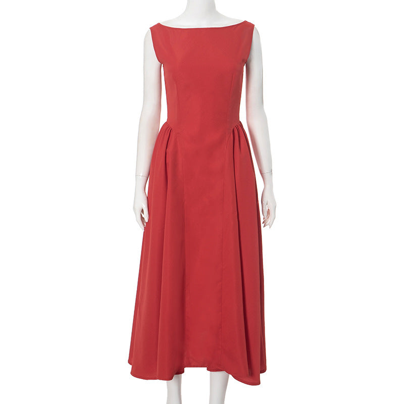 Boat-neck Elegant Dress