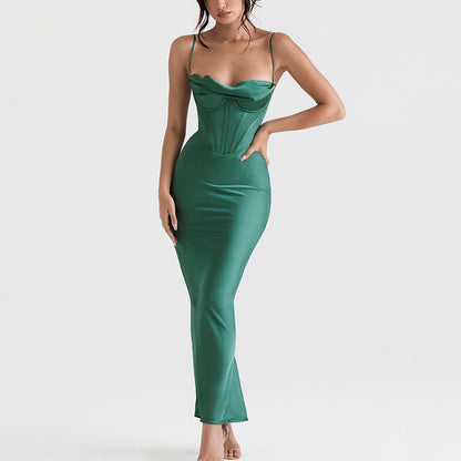High-end Draped Collar Dress