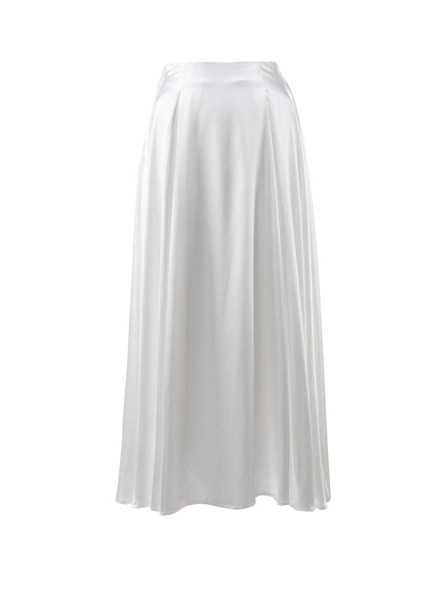 Graceful Satin Long Skirt
