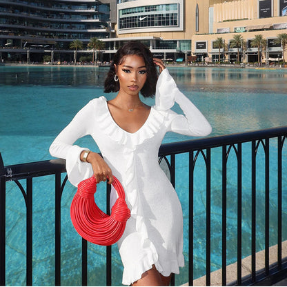 Ruffled Knit  Dress