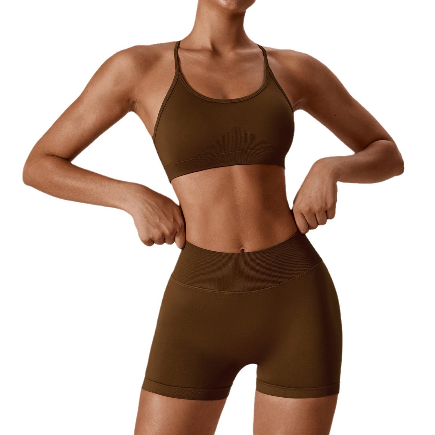 Seamless Strap Back Shorts Set