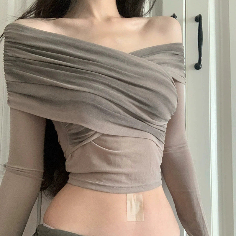 Inner Cross Off-shoulder Shirt