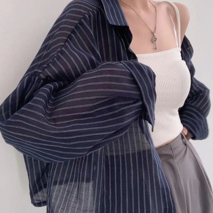 Loose-fitting Lightweight Thin Long-sleeved Shirt