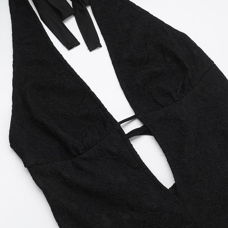 Slim-fit Lace V-neck Jumpsuit