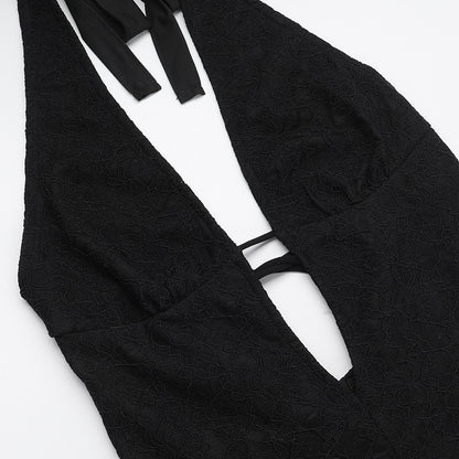 Slim-fit Lace V-neck Jumpsuit